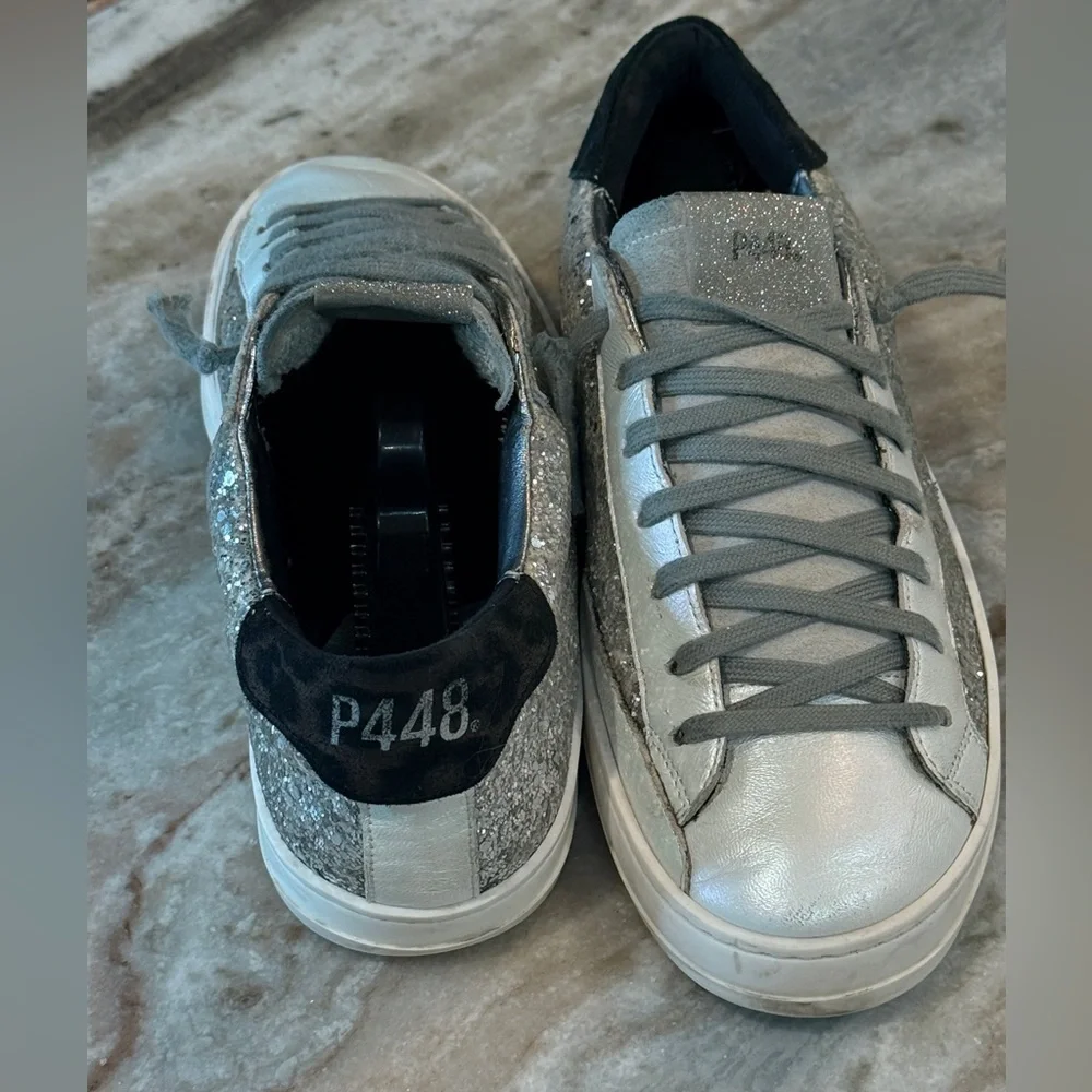 Women’s P448 Silver glitter sneakers- Size 38 - Picture 9 of 12